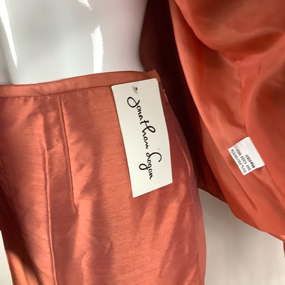 Vintage 💀stock Burnt Orange Two Piece Pant Suit - Picture 9 of 10